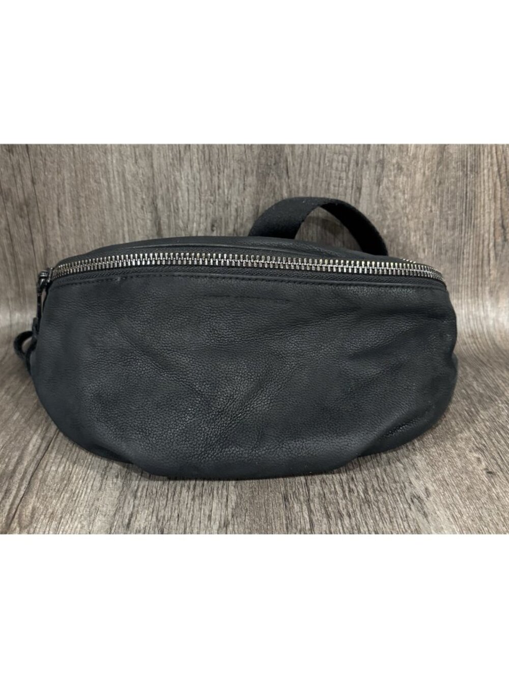 Aimee Kestenberg Black Pebble Leather Fanny Pack Belt Bum Bag Crossbody Sling